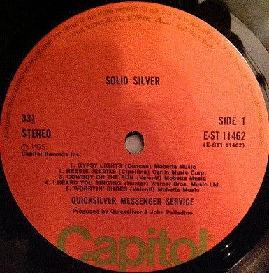 QUICKSILVER MESSENGER SERVICE, Solid Silver (Capitol; E-ST 11462, UK 1975, Insert) LP G+/VG+ - Image 3