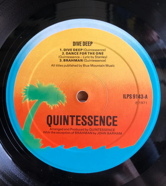 QUINTESSENCE, Dive Deep (Island Records; ILPS 9143, UK 1970s reissue, Inner), SALE - Up to 50% Off the Original Price LP VG/VG - Image 3