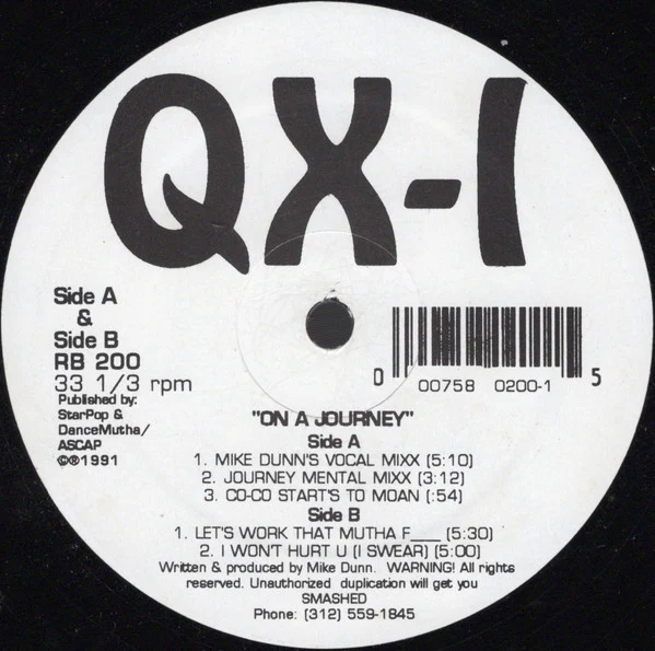 QX-1, On A Journey (Rhythm Beat; RB 200, US 1991) 12" /G+