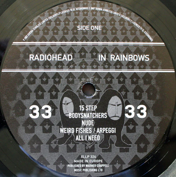 RADIOHEAD, In Rainbows (XL; XLLP 324, UK 2007, Heavy Card Sleeve, Inner, 180 Gram Vinyl, A1/B3 - 3rd Repress in 2007) LP VG+/VG+ - Image 3