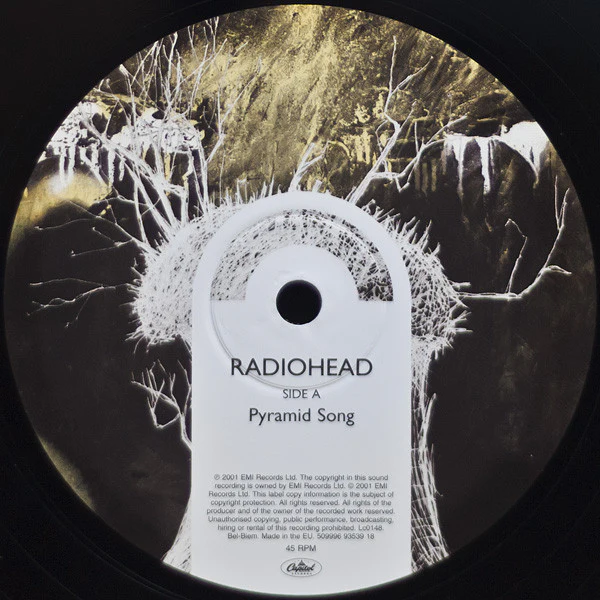 RADIOHEAD, Pyramid Song (Capitol Records ; 509996 93539 18, Europe 2009, Textured, Embossed Sleeve With Silver Ink And Pasted On Print) 12" EP EX/VG - Image 3
