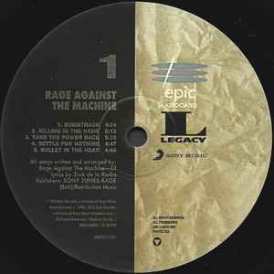 RAGE AGAINST THE MACHINE, Rage Against The Machine (Sony Music; 88875111751, Europe 2015 Reissue, Inner, 180 Gram Vinyl) LP NEW/NEW - Image 3
