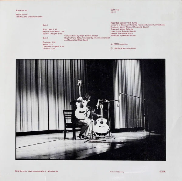 RALPH TOWNER, Solo Concert (ECM Records; ECM 1173, Germany 1980) LP VG/VG+ - Image 2