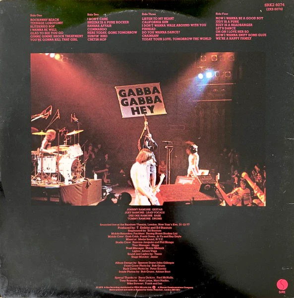 RAMONES, It's Alive (Sire; SRK2 6074, UK 1979, Gatefold, "E.G." Runouts) 2xLP VG+/VG - Image 2