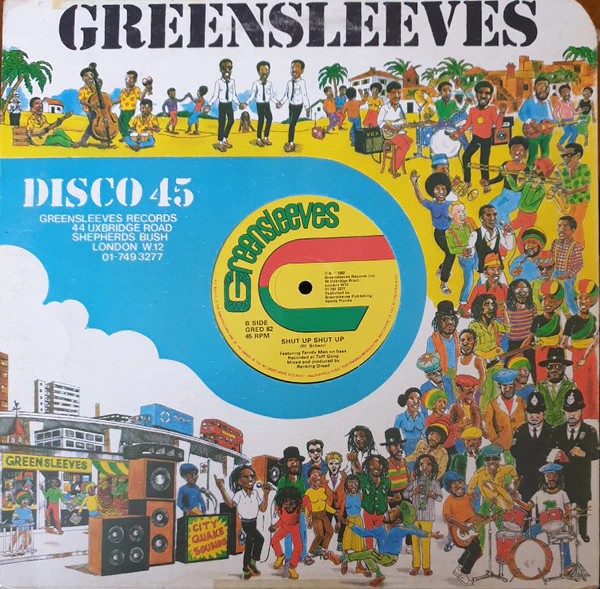 RANKING DREAD, Shut Me Mouth / Shut Up Shut Up (Greensleeves Records; GRED 82, UK 1982, Company Sleeve) 12" G+/G - Image 2