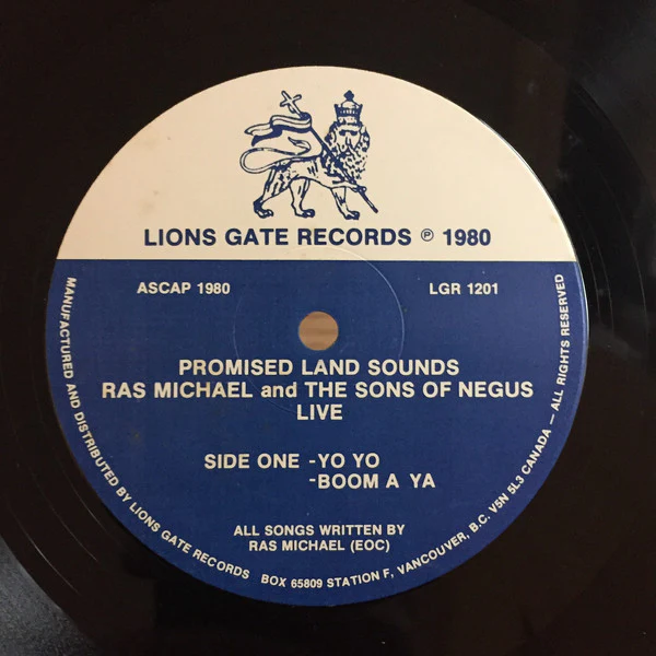 RAS MICHAEL & THE SONS & DAUGHTERS OF NEGUS, Promised Land Sounds - Rockin' Live Ruff N Tuff (Lion's Gate Records; LGR 1201, Canada 1980) LP VG/VG - Image 3