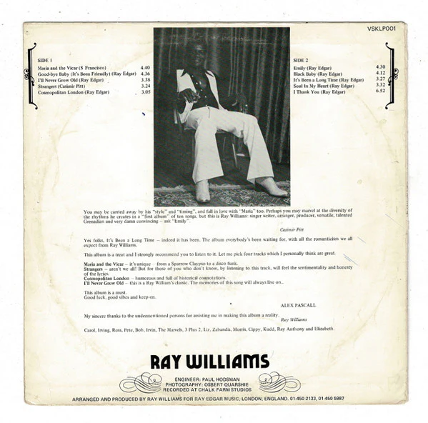 RAY WILLIAMS, It's Been A Long Time (Vasko; VSKLP 001, UK 1978) LP G+/VG - Image 2