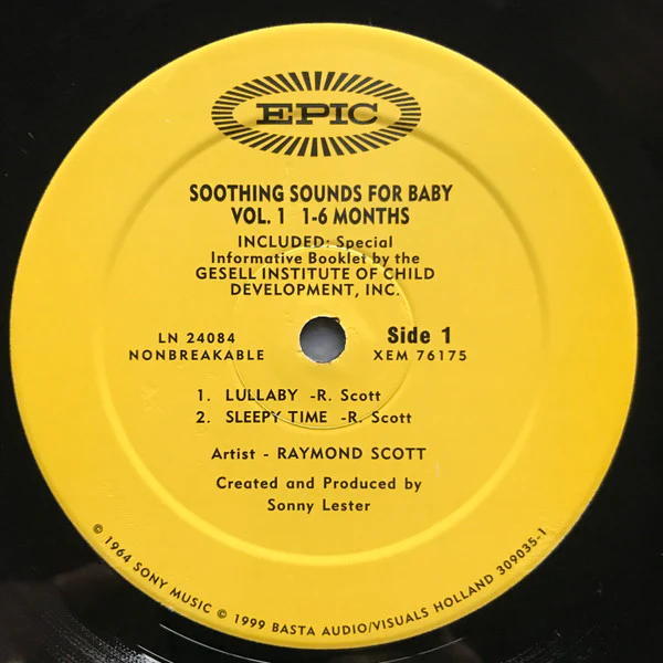 RAYMOND SCOTT, Soothing Sounds For Baby Volume I (1-6 Months) (Basta  ; 30-9035-1, Netherlands 1999 Reissue, Missing the booklet) LP VG+/VG+ - Image 3