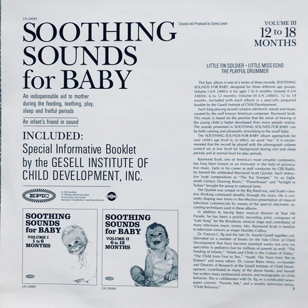 RAYMOND SCOTT, Soothing Sounds For Baby Volume III (12-18 Months) (Basta ; 30-9035-1, Netherlands 1999 Reissue, Missing the booklet) LP VG+/VG+ - Image 2