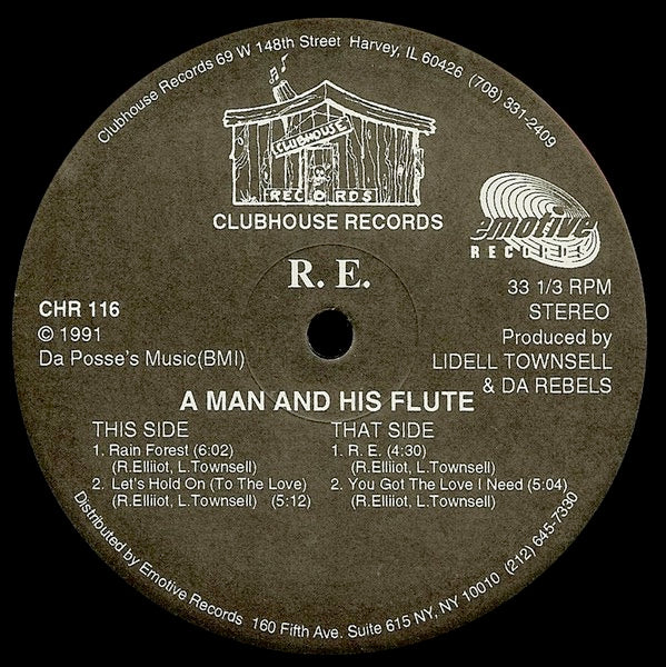 R.E., A Man And His Flute (Clubhouse Records; CHR 116, US 1991, Plain Sleeve) 12" /VG