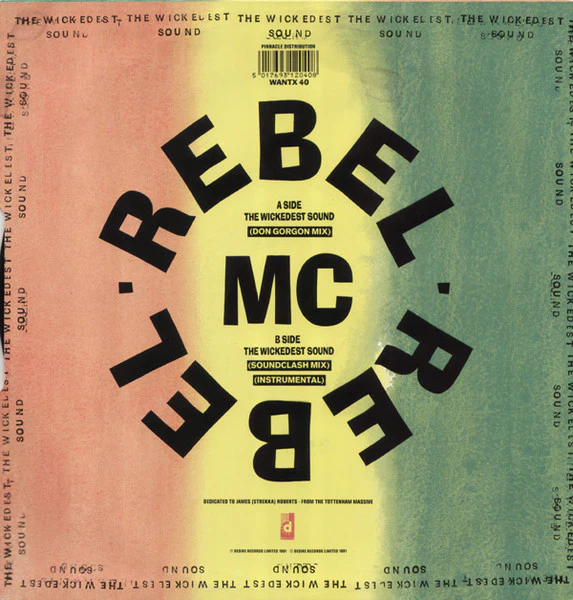 REBEL MC FEATURING TENOR FLY, The Wickedest Sound (Desire Records; WANTX 40, UK 1991, Picture Sleeve) 12" VG/VG - Image 2