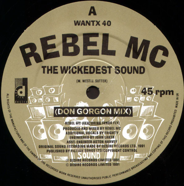 REBEL MC FEATURING TENOR FLY, The Wickedest Sound (Desire Records; WANTX 40, UK 1991, Picture Sleeve) 12" VG/VG - Image 3