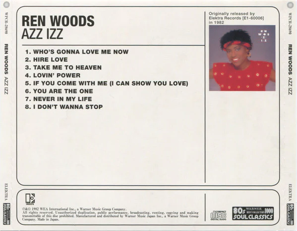 REN WOODS, Azz Izz (Elektra; WPCR-28690, Japan 2015 Reissue, With Obi, Limited Edition) CD EX/EX - Image 2