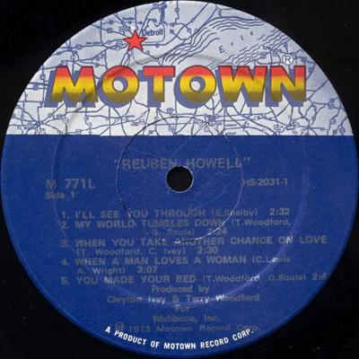 REUBEN HOWELL, Reuben Howell (Motown; M771L, US 1973, Picture Sleeve) LP G+/VG - Image 2