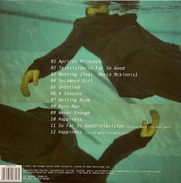 REX ORANGE COUNTY, Apricot Princess (5 Year Anniversary Edition) (RSD 2022) (AWAL Recordings ; AP001LPX, UK 2022, Booklet, RSD, Green Vinyl, Ltd to 4000) LP VG+/VG+ - Image 2