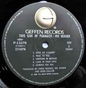 RIC OCASEK, This Side Of Paradise (Geffen Records; P-13376, Japan 1986, Insert, Obi) LP VG/VG+ - Image 3