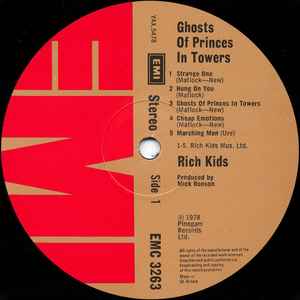 RICH KIDS, Ghosts Of Princes In Towers (EMI; EMC 3263, UK 1978, Laminated Sleeve, No Inner, Glen Matlock Post-Pistols) LP VG+/G+ - Image 3