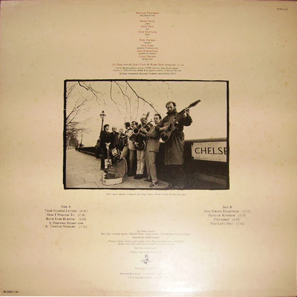 RICHARD THOMPSON, Hand of Kindness (Hannibal; HNBL 1313, Netherlands 1983, Inner) LP VG+/VG+ - Image 2