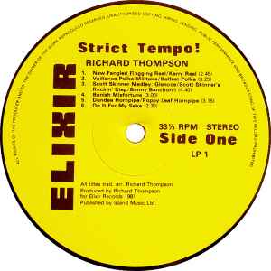 RICHARD THOMPSON, Strict Tempo (Elixir; LP1, UK 1981) LP VG/VG+ - Image 3