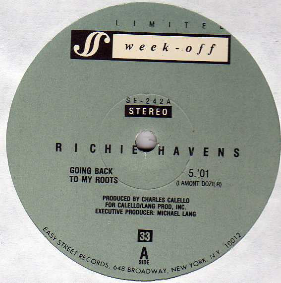 RICHIE HAVENS / PETER BROWN, Going Back To My Roots / Overnight Sensation (Week-Off Records ; SE-242, Italy 1988, Inner) 12" /VG+