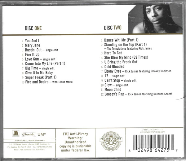 RICK JAMES, Gold (Motown; B0003608-02, US 2005) 2xCD VG+/VG+ - Image 2