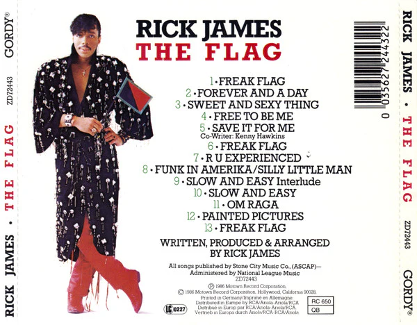 RICK JAMES, The Flag (Gordy; ZD72443, Europe 1986) CD VG+/VG+ - Image 2