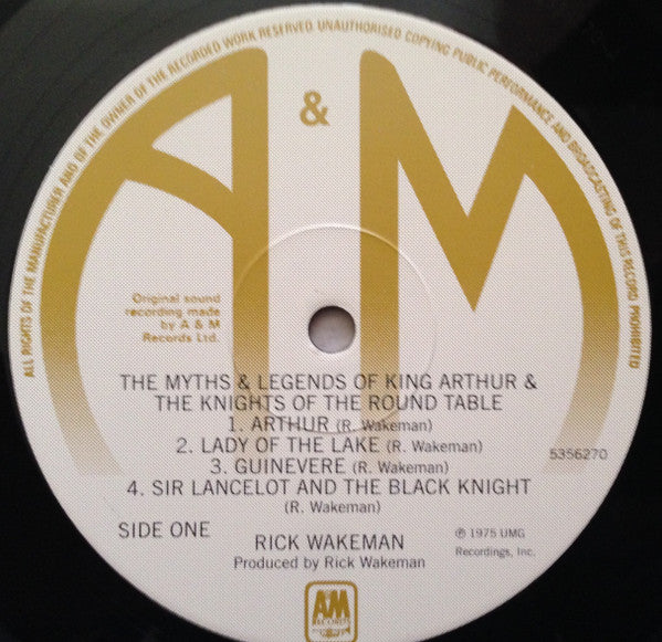 RICK WAKEMAN, The Myths and Legends of King Arthur and the Knights of the Round Table (A&M; 5356270, Europe 2014 Reissue) LP EX/EX - Image 3
