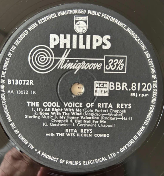 RITA REYS WITH THE WESSEL ILCKEN COMBO, The Cool Voice Of Rita Reys (Philips; BBR.8120, UK 1957, Laminated Front Sleeve, Mono) 10" LP G/VG+ - Image 3