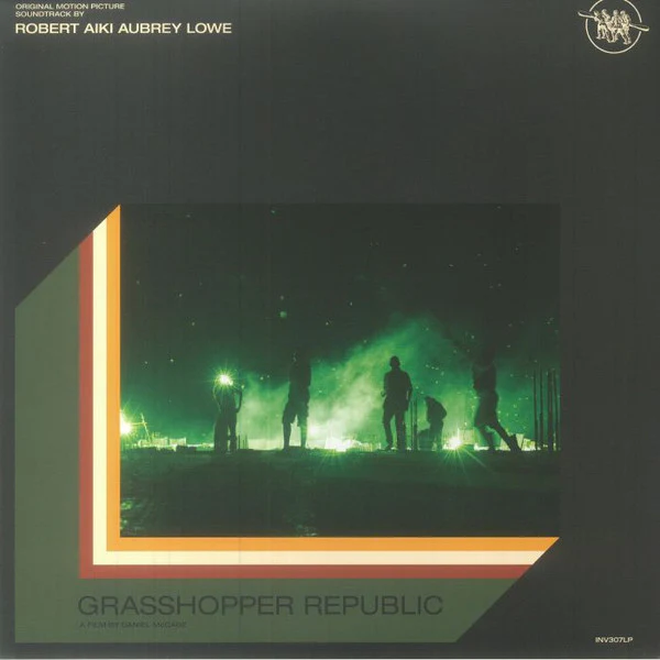 ROBERT AIKI AUBREY LOWE, Grasshopper Republic (Original Motion Picture Soundtrack) (Invada; INV307LP, UK 2023, Gatefold, News Paper, Limited Edition, Green & Yellow Split Color) LP EX/EX