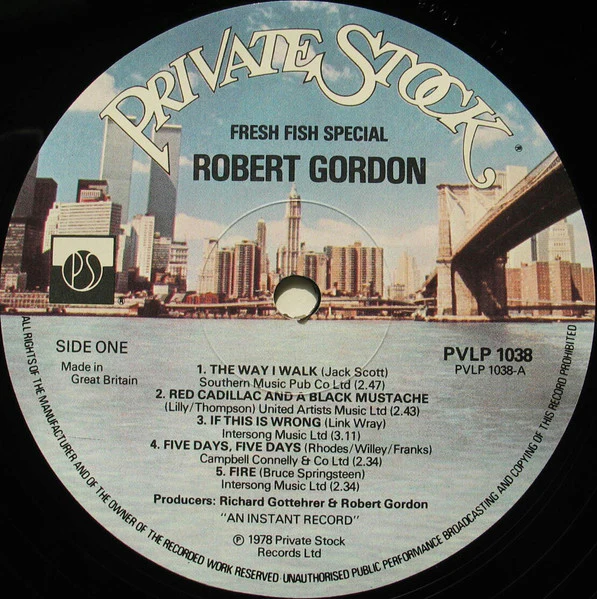 ROBERT GORDON WITH LINK WRAY, Fresh Fish Special (Private Stock; PVLP 1038, UK 1978), SALE - Up to 50% Off the Original Price  LP VG+/VG+ - Image 3