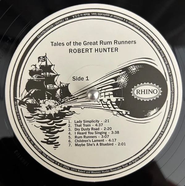 ROBERT HUNTER, Tales Of The Great Rum Runners (Rhino Records; R1 726490, US 2024 Reissue, Insert) 2xLP EX/VG+ - Image 3