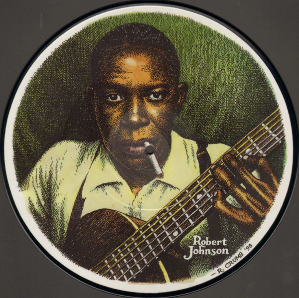 ROBERT JOHNSON, Robert Johnson (Paris Jazz Corner Productions; PJCP222010, France 2002, Die Cut Sleeve, R. Crumb illustrated picture disc) 10" VG+/VG+