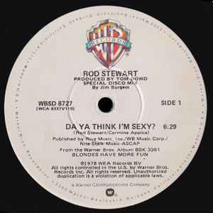 ROD STEWART, Da Ya Think I'm Sexy? (Special Disco Mix) (Warner Bros. Records; WBSD 8727, US 1978, Hype Stickered, Die Cut Company Sleeve, Winchester Pressing) 12" VG+/VG+ - Image 3