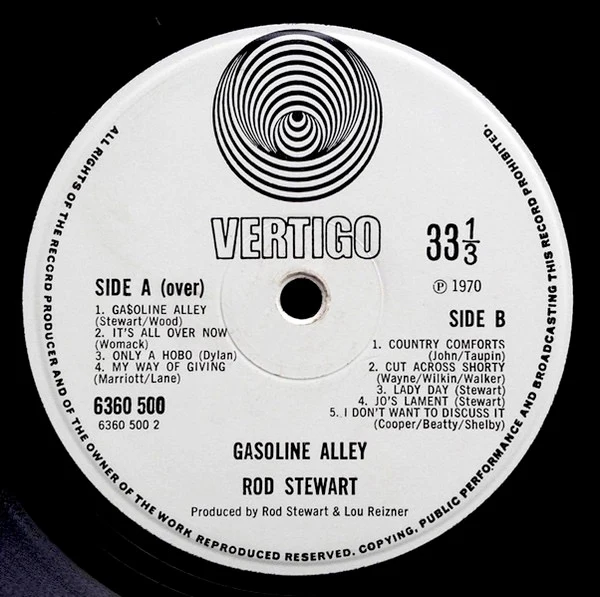 ROD STEWART, Gasoline Alley (Vertigo Spiral; 6360 500, UK 1971 Reissue, Non-Textured Gatefold, Howards Printers, No Inner, No Publisher Info on Label), SALE - Up to 50% Off the Original Pric LP VG+/VG - Image 3