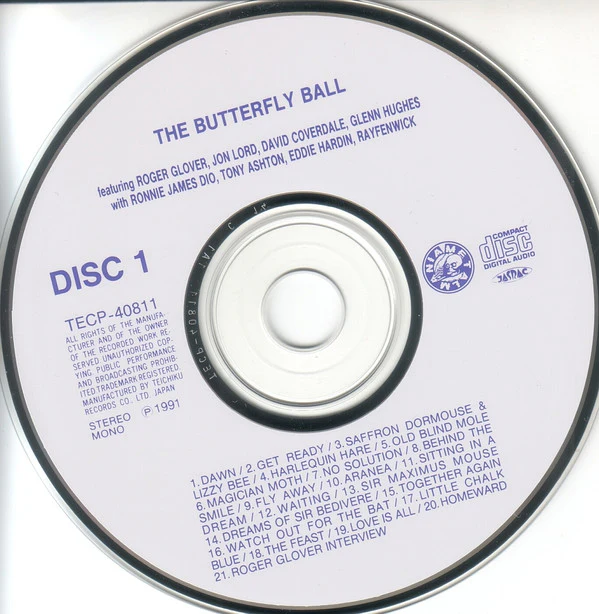 ROGER GLOVER AND GUESTS / EDDIE HARDIN, The Butterfly Ball And Wizard's Convention (Metal Mania ; TECP-40811 12, Japan 1991 Reissue, Box Set, Booklet) 2xCD VG+/EX - Image 3