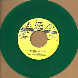 ROLAND ALPHONSO, A Shot In The Dark / Determination 5 (Top Deck Records; , Jamaica 1990s Reissue, Company Sleeve, Green Vinyl) 7" VG+/EX