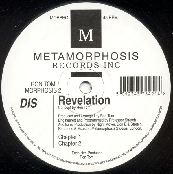 RON TOM, Revelation (Chapter 1 / Chapter 2) (Metamorphosis Records Inc; MORPHOSIS 2, UK 1994, Plain Sleeve) 12" /G+