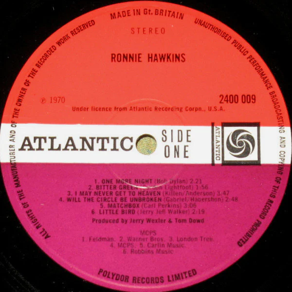 RONNIE HAWKINS, Ronnie Hawkins (Atlantic Plum & Orange; 2400009, UK 1970) LP VG/VG+ - Image 3