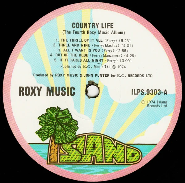 ROXY MUSIC, Country Life (Island Pink Rim; ILPS 9303, UK 1974, Laminated Sleeve, Inner With Square Corners, First UK Press) LP VG+/VG - Image 3