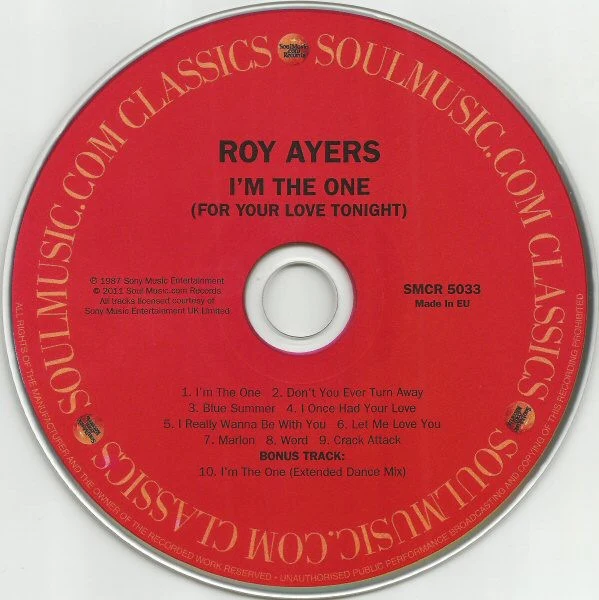 ROY AYERS, I'm The One (For Your Love Tonight) (Soul Music.com Records; SMCR 5033, UK 2011 Reissue, Jewel Case) CD VG+/VG+ - Image 3