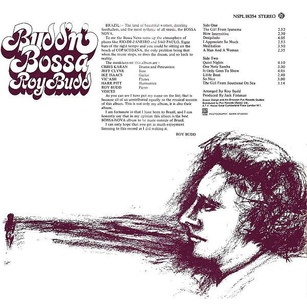 ROY BUDD, Budd 'n' Bossa (Pye; NSPL18354, UK 1970, Textured Sleeve) LP VG/VG+ - Image 2