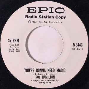 ROY HAMILTON, You're Gonna Need Magic / To The One I Love (Epic; 5-9443, US 1961, Promo, Picture sleeve) 7" EP VG/VG - Image 2