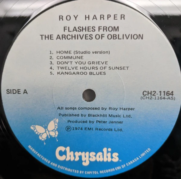 ROY HARPER, Flashes From The Archives Of Oblivion (Chrysalis; CH2-1164, Canada 1978 Reissue, Gatefold) 2xLP VG/VG+ - Image 3
