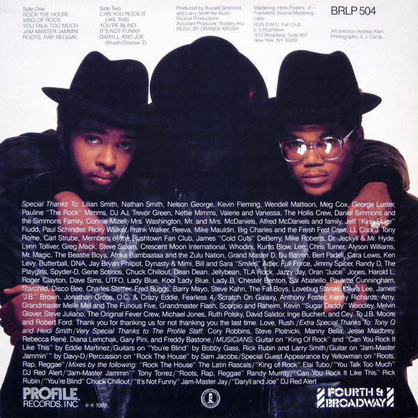 RUN DMC, King Of Rock (Profile Records; BRLP 504, UK 1985) LP VG/VG - Image 2