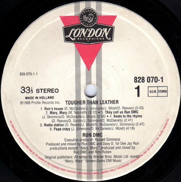 RUN DMC, Tougher Than Leather (London Records; 828 070-1, Europe 1988) LP VG/VG - Image 2