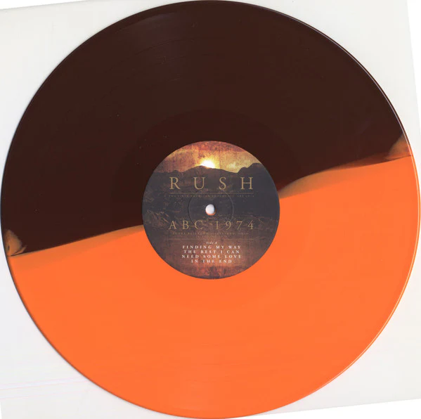 RUSH, ABC 1974 - The First American Broadcast (Back On Black; RCV073LTD, UK 2013, Gatefold, Brown/Orange Split Vinyl) 2xLP EX/EX - Image 2