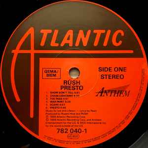 RUSH, Presto (Atlantic; WX 327, UK & Europe 1989, Inner) LP VG+/VG+ - Image 3