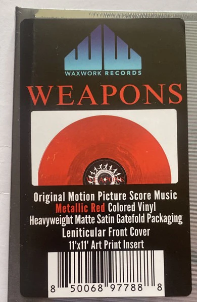 RYAN HOLLADAY, HAYS HOLLADAY, ZACH CREGGER, Weapons (Original Motion Picture Soundtrack) (Waxwork Records; WW226, US 2025, Lenticular Sleeve, Insert, Metallic Red Vinyl) LP NEW/NEW - Image 3