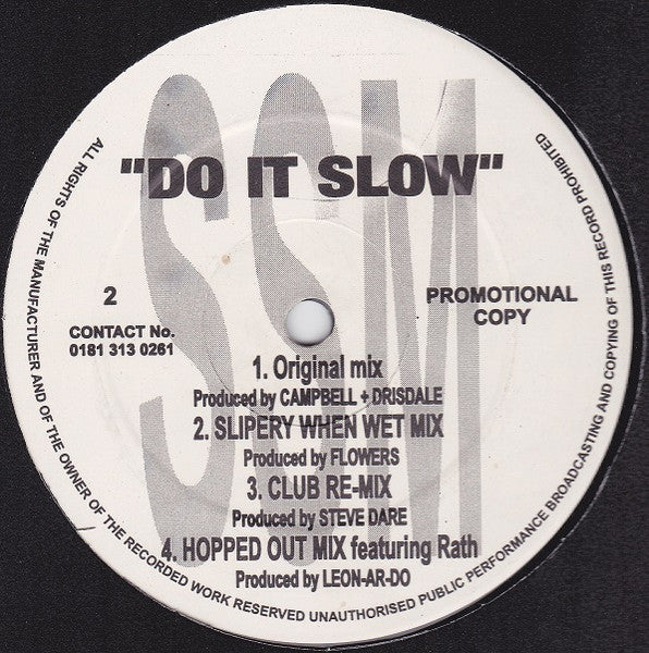 S-ENCE, Do It Slow (SSM Records; SSM 123, UK 1998, Promo), SALE - Up to 50% Off the Original Price  12" /VG