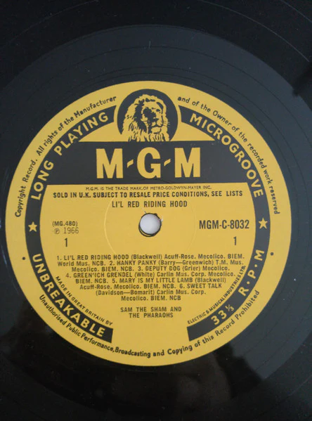 SA THE SHAM AND THE PHARAOHS, Li'l Red Riding Hood (MGM Records; C-8032, UK 1966, Laminated Flipback Sleeve) LP G+/G+ - Image 3